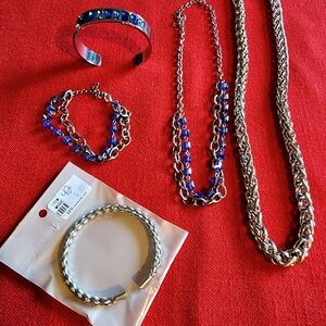 Elegant Silver and Blue Jewelry Set